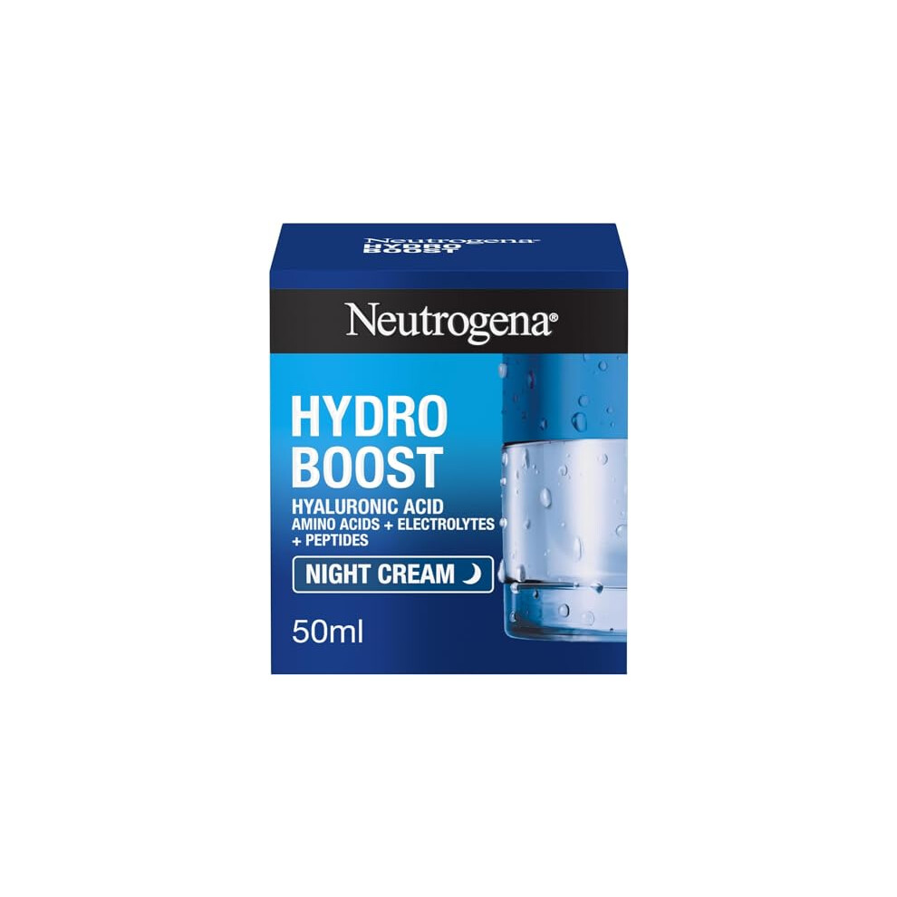 Neutrogena Hydro Boost Night Face Cream (1x 50ml), Night Cream With Hyaluronic Acid for Advanced Hydration for 72 Hours, Suitable for Dry Skin