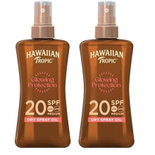 Hawaiian Tropic SPF 20 Dry Oil Spray, Coconut, 2x200ml