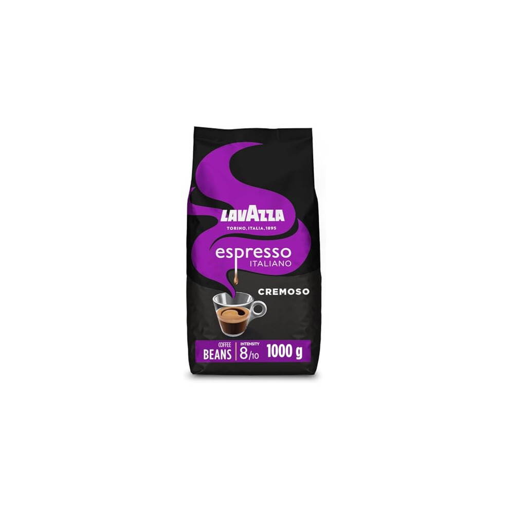 Lavazza Espresso Cremoso, 100% Arabica Medium Roast Coffee Beans, 1Kg Pack Cream