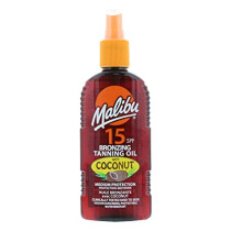 Malibu Sun SPF 15 Bronzing Tanning Coconut Oil Spray with Medium Protection, Water Resistant, Tropical Scent, 200ml