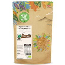 Wholefood Earth Organic Golden Linseed/Flaxseed - 1kg - High Fibre - Source of Protein - Certified Organic
