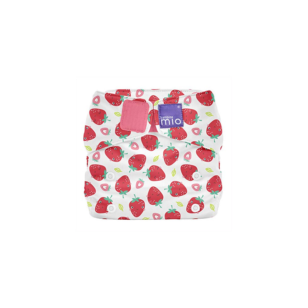 Bambino Mio Miosolo Classic All-In-One Reusable Nappy, Eco Chemical Free Nappy (Strawberry One Size) Cream