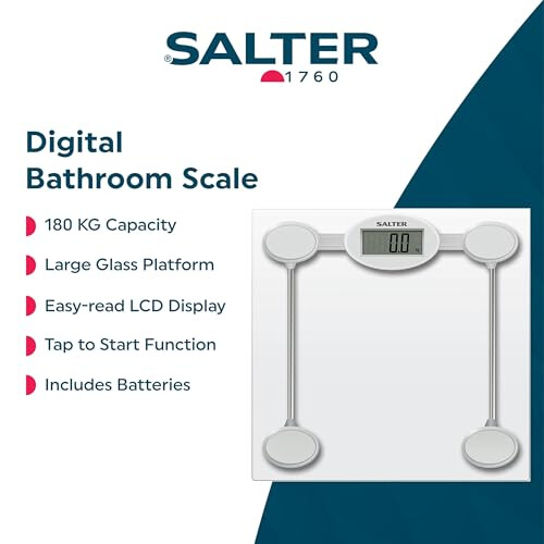 Salter Salter Digital Bathroom Scale 9018S - 180 KG Capacity, LCD Display 1