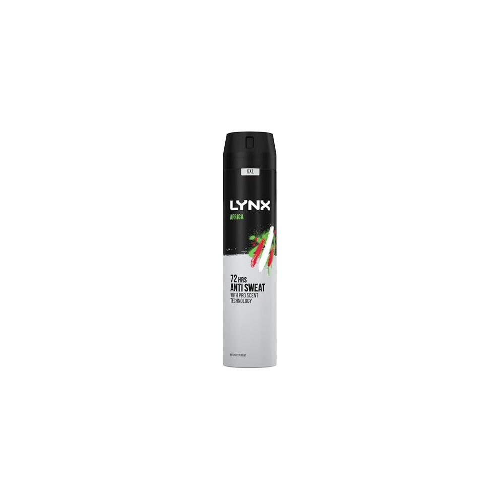 Lynx XXL Africa Antiperspirant Deodorant Spray 72-hour protection against odour and wetness no-fuss aerosol for all-day freshness 250 ml