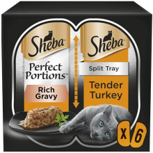 Sheba Perfect Portions Cat Food Tray with Turkey Chunks in Gravy (pack of 8)