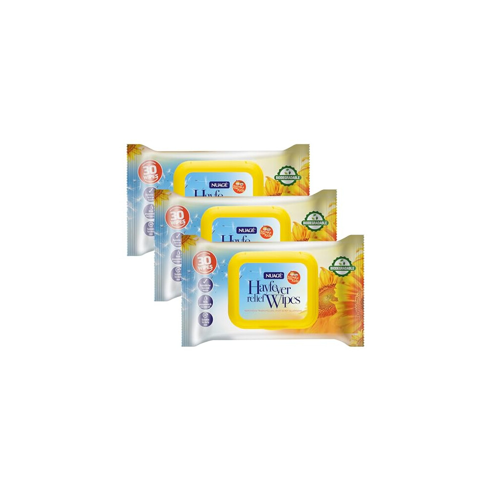Nuage Hayfever Relief Wipes, Resealable Pack (Pack Of 3)