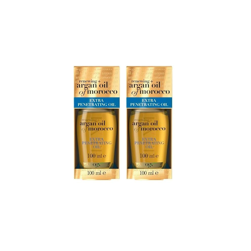 OGX Argan Oil of Morocco Extra Penetrating Hair Oil For Dry and Damaged Hair, 100 ml (Pack of 2)