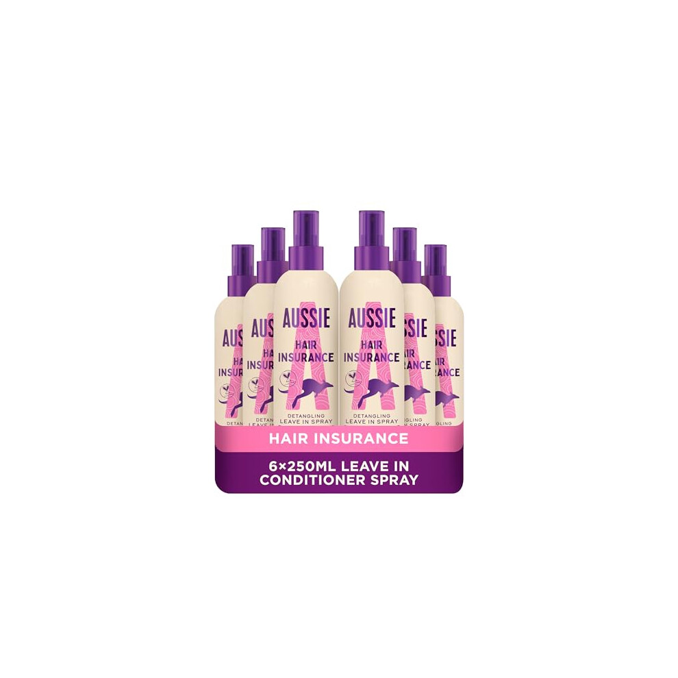 Aussie Blue Miracle Hair Insurance Conditioner Detangler Spray, 6 X 250Ml