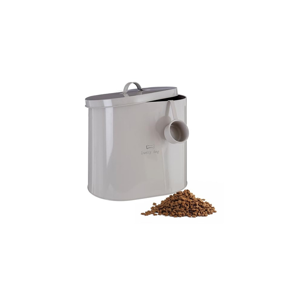 Premier Housewares Adore Pets Lucky Dog Food Storage Bin With Spoon, 6.5 L - Natural