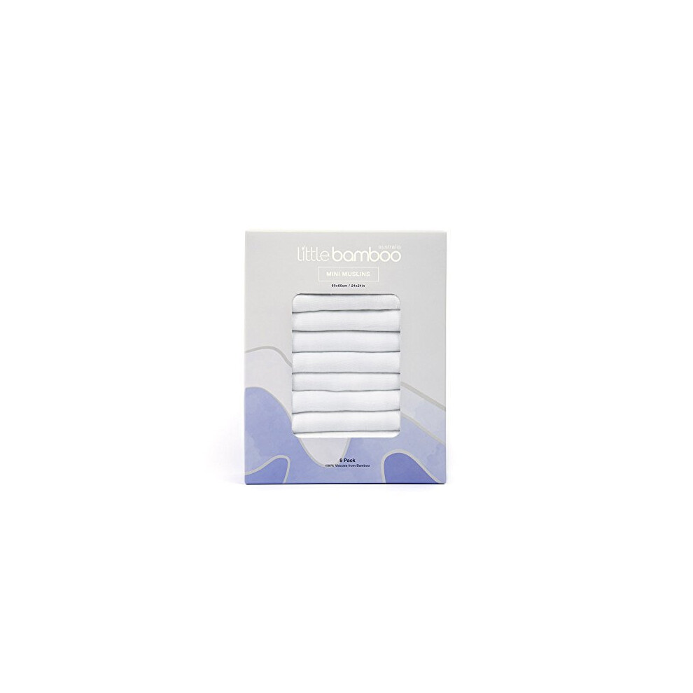 Muslin Squares Pack, 8 Count White Little Bamboo