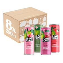 Flawsome! Sparkling Juice (8 x 250ml) - No Added Sugar, Cold-Pressed Fruit