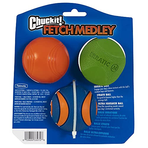Chuckit! ChuckIt! Fetch Rubber Dog Ball Medley, Medium, 3 Pack 2