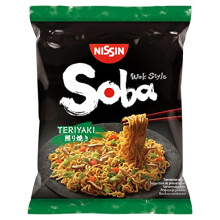 NISSIN Soba Wok Style Teriyaki Flavoured Instant Noodles, 110 g Packet (Pack of 9)