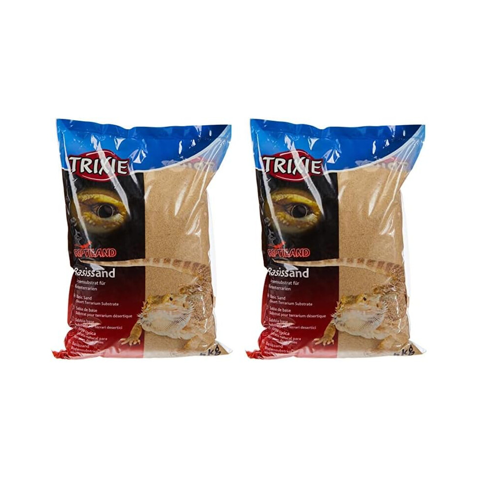 Trixie Basic Sand (Yellow) - terrarium substrate for desert terrariums - 5kg Bag (Pack of 2)