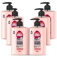 Original Source Vanilla Raspberry Handwash 6 x 300ml, Natural Fragrance