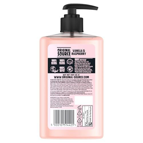 Original Source Original Source Vanilla Raspberry Handwash 6 x 300ml, Natural Fragrance 1