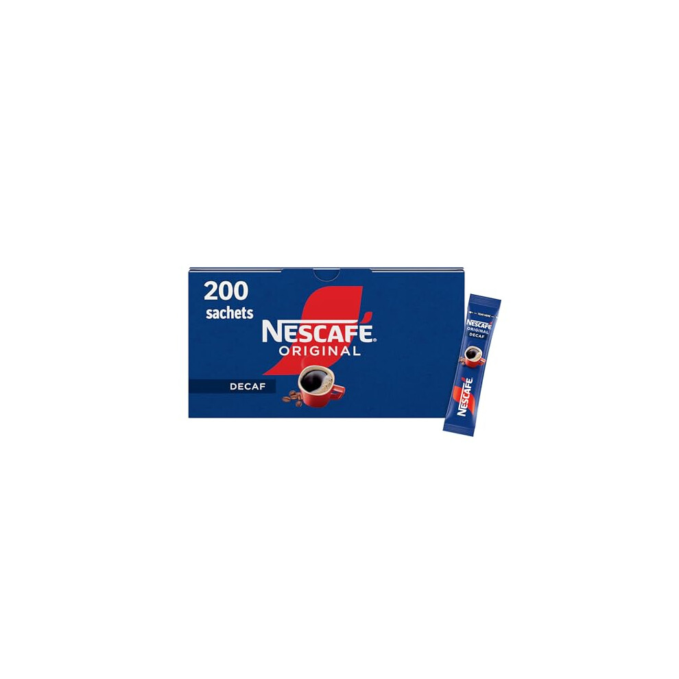 Nescafe Nescafé Original Decaf Instant Coffee Sachets – 200 X 1.8G Sticks, Full-Flavour Decaf In Every Cup