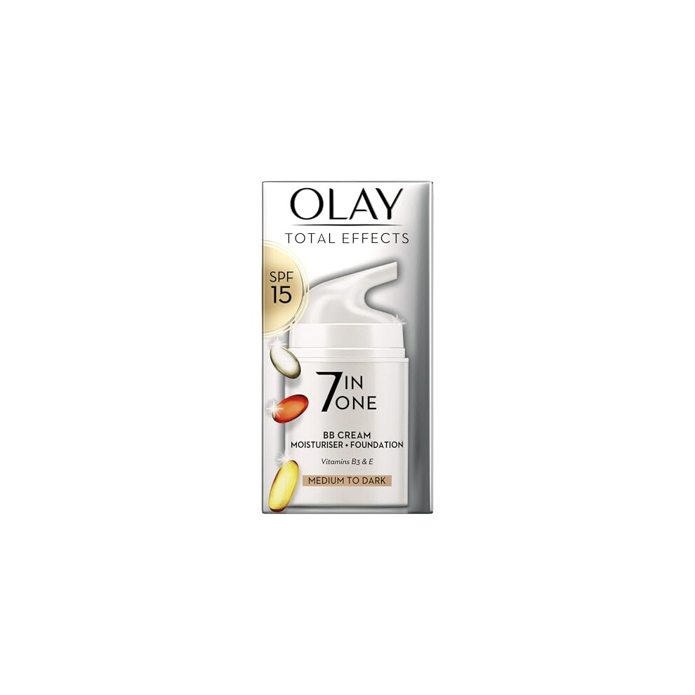 Olay Total Effects 7in1 BB Cream, Medium To Dark, Face Cream With SPF15 and Niacinamide, 50ml