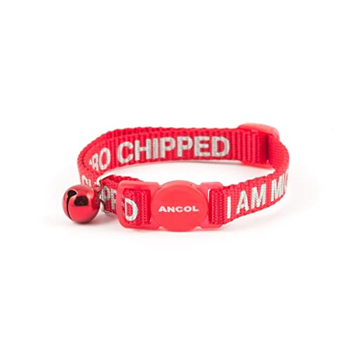 Ancol Ancol I Am Microchipped Cat Collar with Safety Buckle, Red