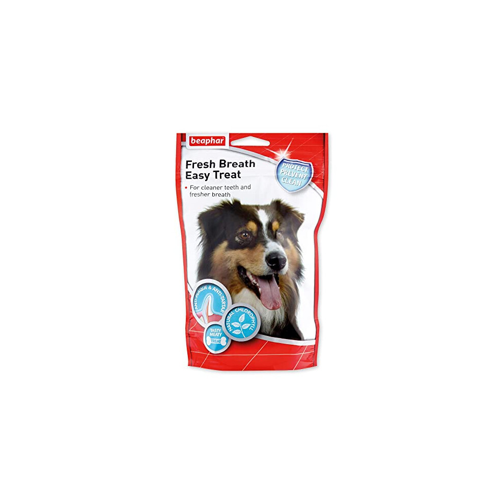Beaphar | Fresh Breath Easy Treats | Tasty Dental Care For Dogs | For Cleaner Teeth & Fresher Breath | 150G