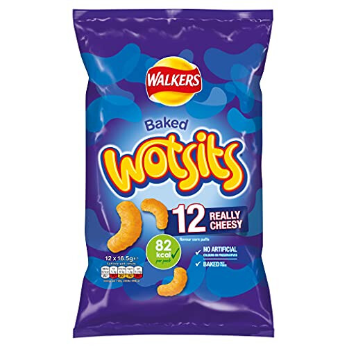 Walkers Walkers Wotsits Really Cheesy Multipack Snacks Crisps 12x16.5g