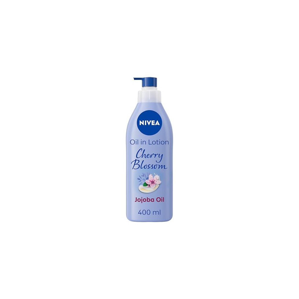 NIVEA Oil In Lotion Cherry Blossom & Jojoba Oil (400ml), 48H Moisturising