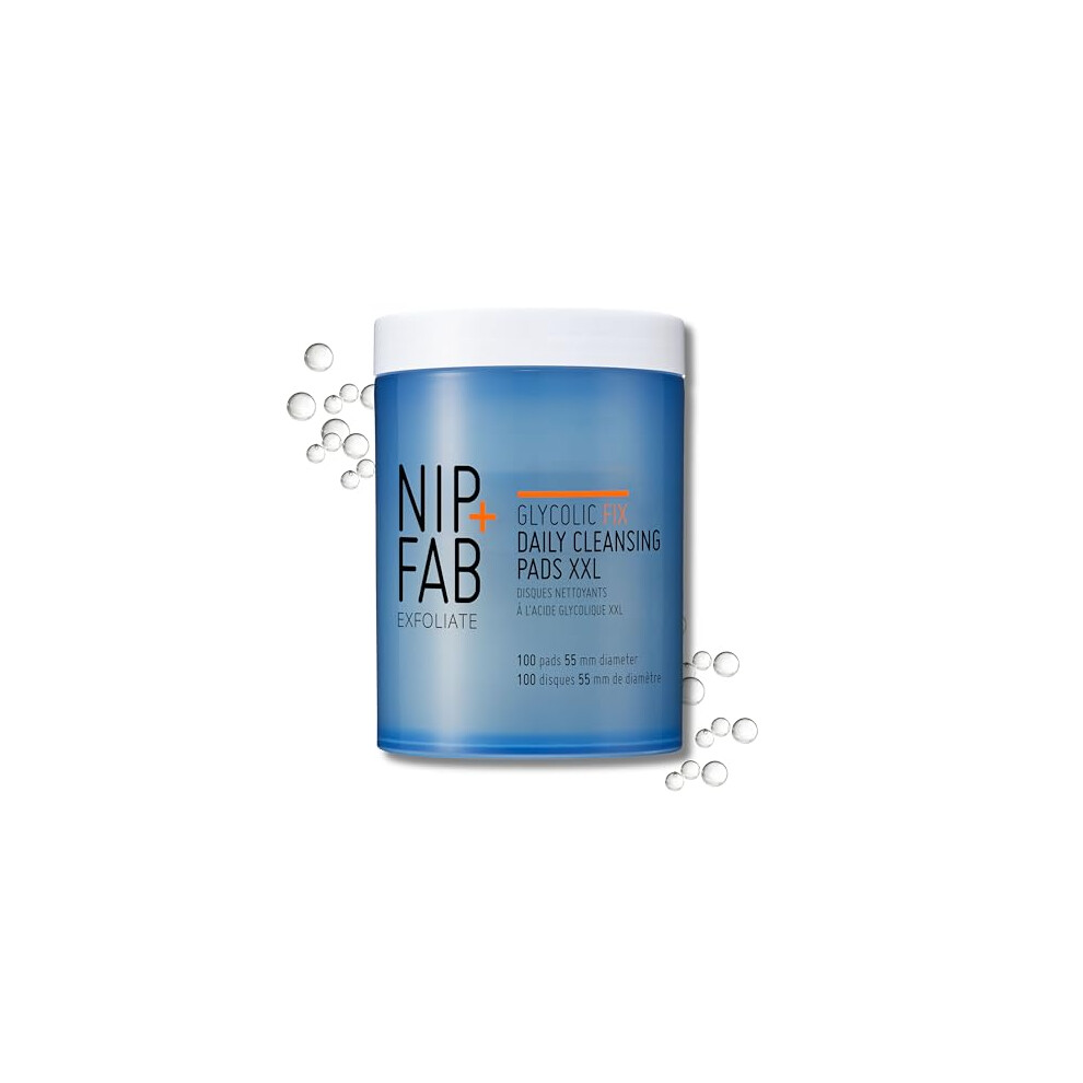 Nip+Fab Glycolic Acid Fix Cleansing Pads, Hyaluronic Acid, 100 Pads