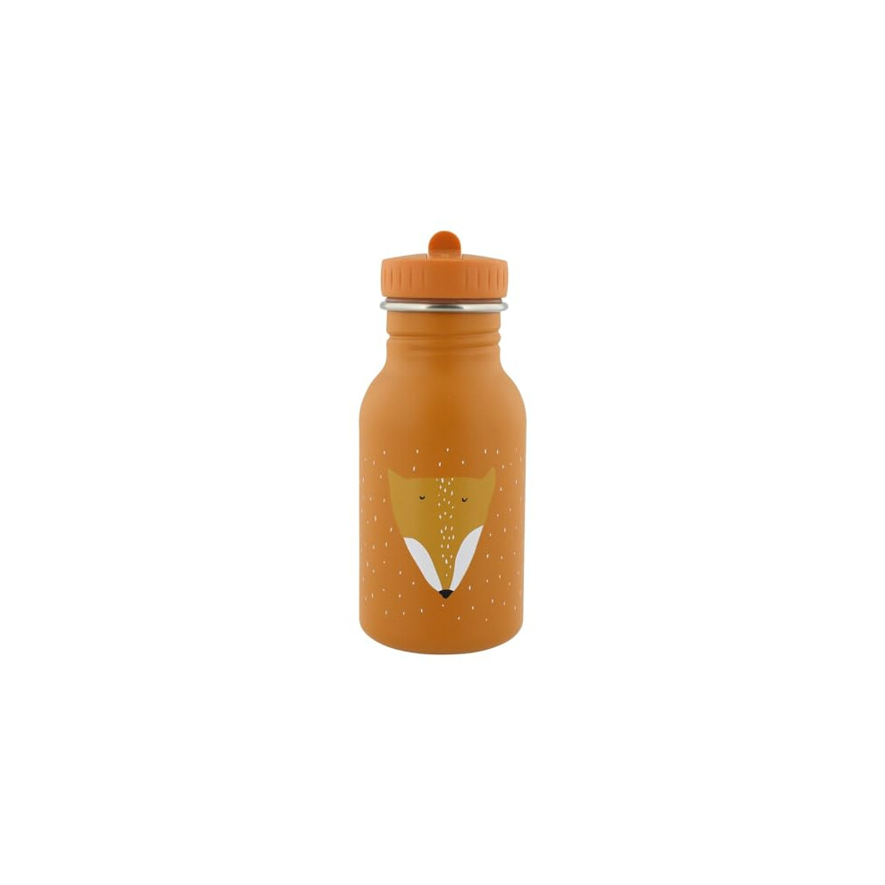 Trixie Drinking Bottle - Mr. Fox - 350ml Stainless Steel Water Bottle for Kids - Orange - Leakproof - Eco-Friendly and BPA-Free