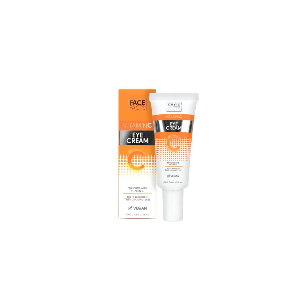 Face Facts Vitamin C Eye Cream | Antioxidant-Rich Vitamin C + Glycerin | Hydrate + Brighten Eyes |Vegan | 25Ml