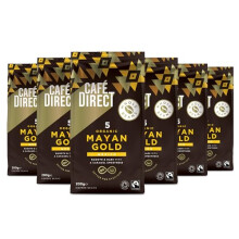 Cafedirect Mayan Gold Organic Coffee Beans – Smooth Dark Roast with Caramel Sweetness, Fairtrade Arabica from Mexico 200g (Pack of 6 - 1.2kg total)