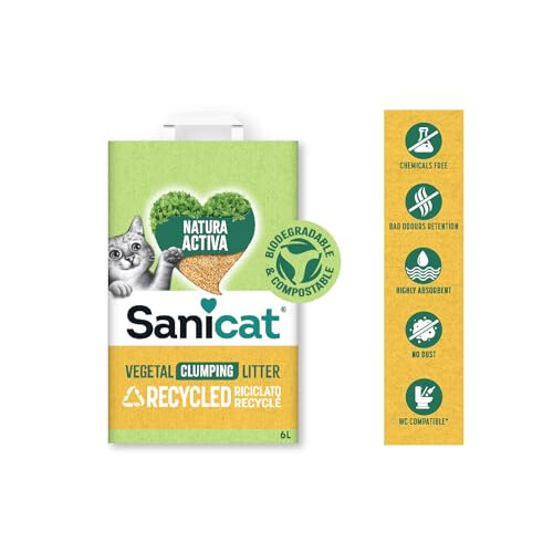 Sanicat Sanicat Recycled Corn Cat Litter, Clumping, 6L 1