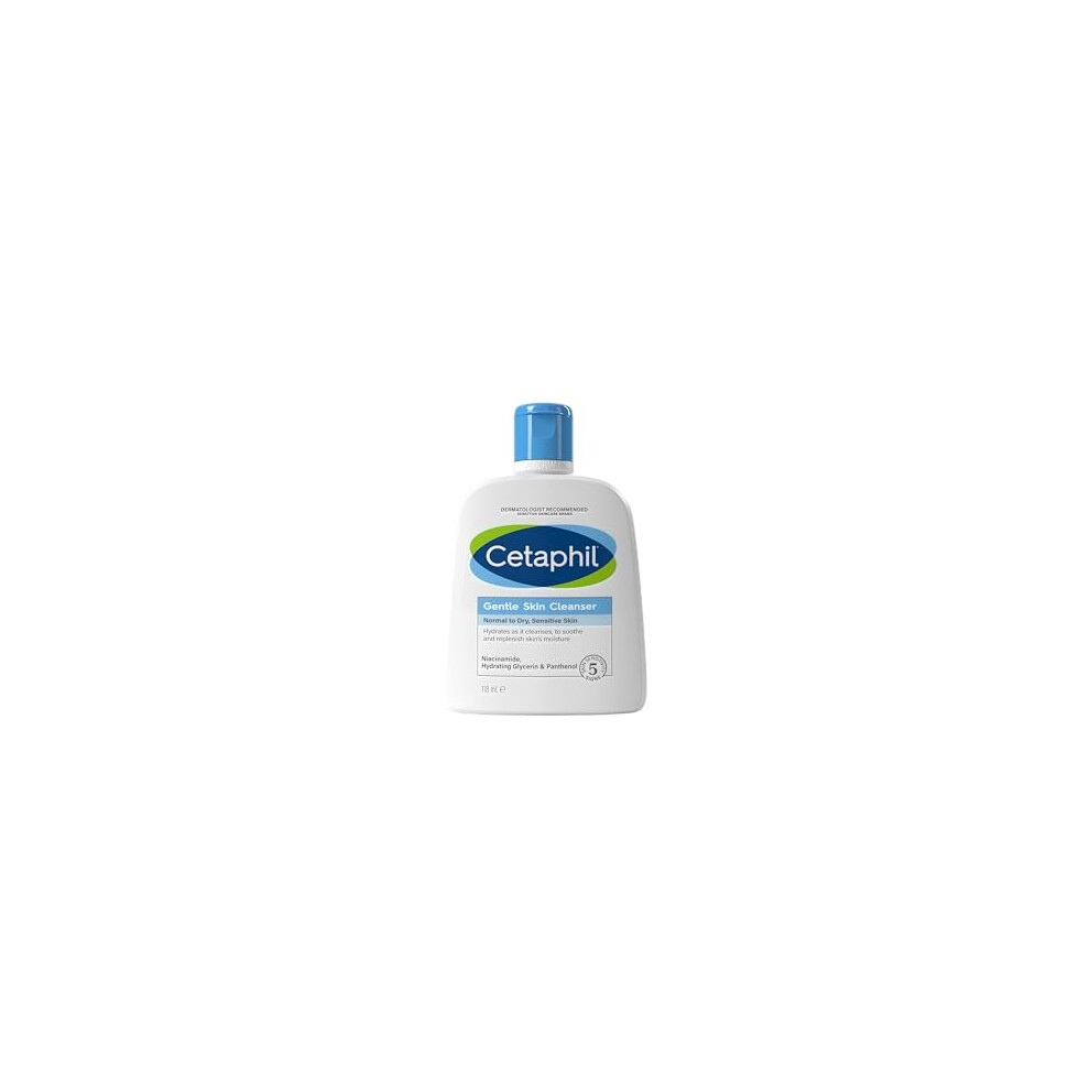 Cetaphil Gentle Skin Cleanser Travel-Size 118ml, Soap-Free Face & Body Wash, Hydrates Dry, Normal & Sensitive Skin With Niacinamide, Vegan Friendly