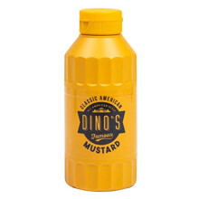 Dino's Famous All American Style Classic American Mustard Smooth & Tangy Mustard Perfect For Hot Dogs Burgers & Sandwiches 250 g Bottle (Pack of 1)
