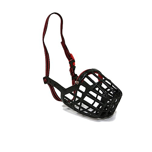 Ancol Ancol Gentle Strong Secure Comfortable Plastic Black/Red Muzzle Biting Control Size 8, 30 x 10.5cm