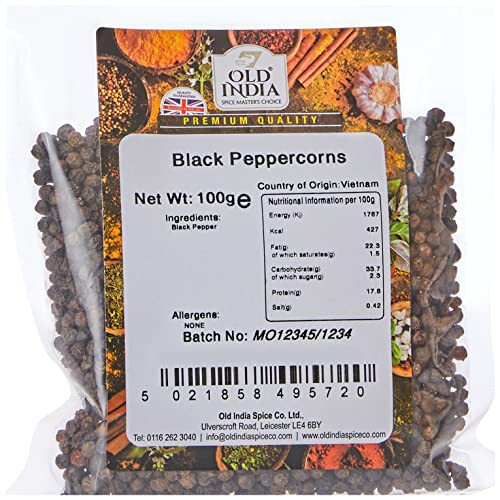 Old India Black Peppercorns 100 g 1
