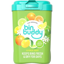 Bin Buddy Fresh Citrus, 450g, Bin Freshener Deodoriser Powder, Leaves Your Bin Smelling Great, Suitable for Indoor and Outdoor Bins