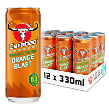 Carabao Energy Drink Orange Blast, 12 x 330ml