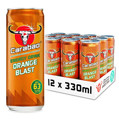Carabao Energy Drink Orange Blast, 12 x 330ml