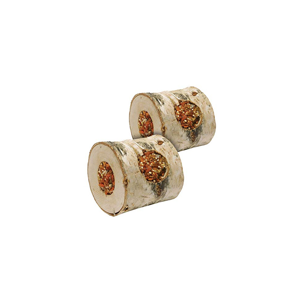 Rosewood Naturals Nibble Woodroll with Carrot, Small Animal Toy, 2 Pack