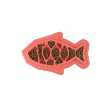 Catstages Fishie Fun Feed Mat Slow Feeder Cat Bowl, Pink