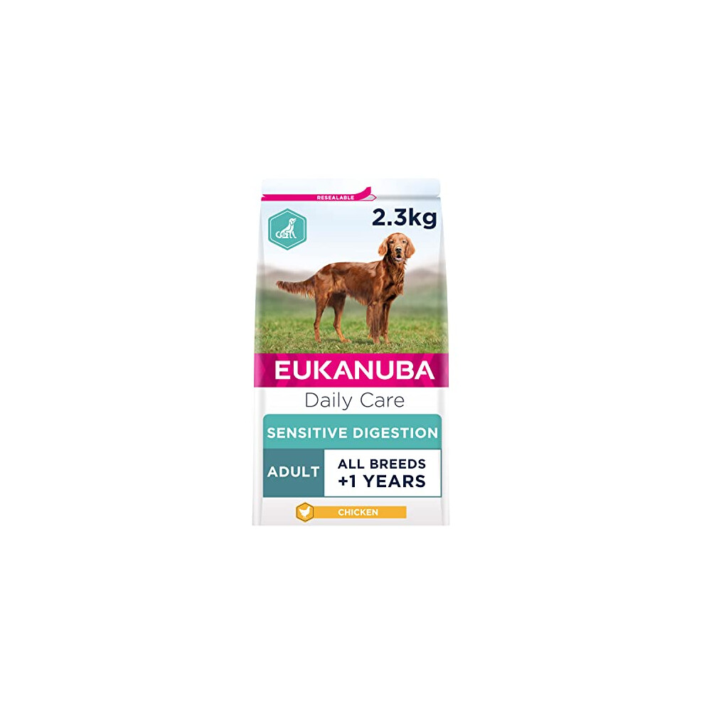 Eukanuba Sensitive Digestion Highly Digestible Complete Dry Dog Food For Adult Dogs With Chicken 2.3 Kg