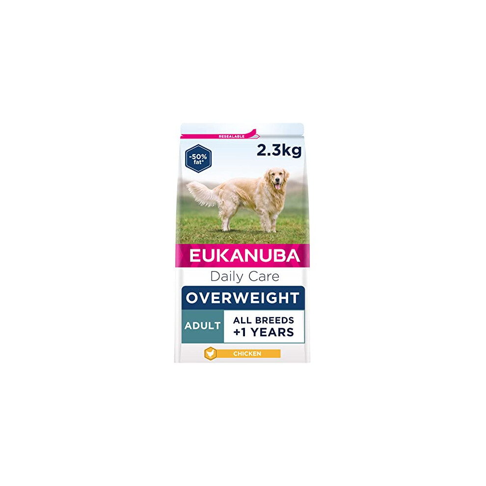 Eukanuba Overweight And Sterilised Low Fat Complete Dry Dog Food For Adult Dogs With Chicken 2.3 Kg
