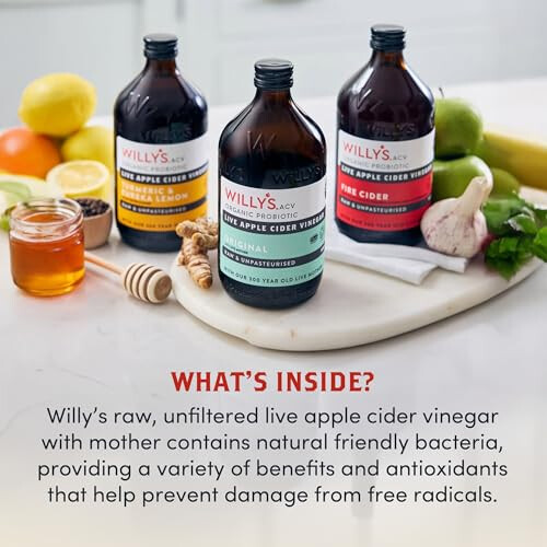 WILLY'S Apple Cider Vinegar 500ml, Live Mother 2