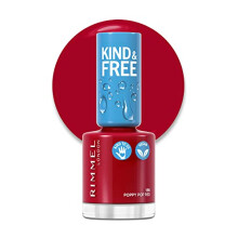Rimmel London Kind and Free Clean Nail Polish 8ml 156 Poppy Pop Red
