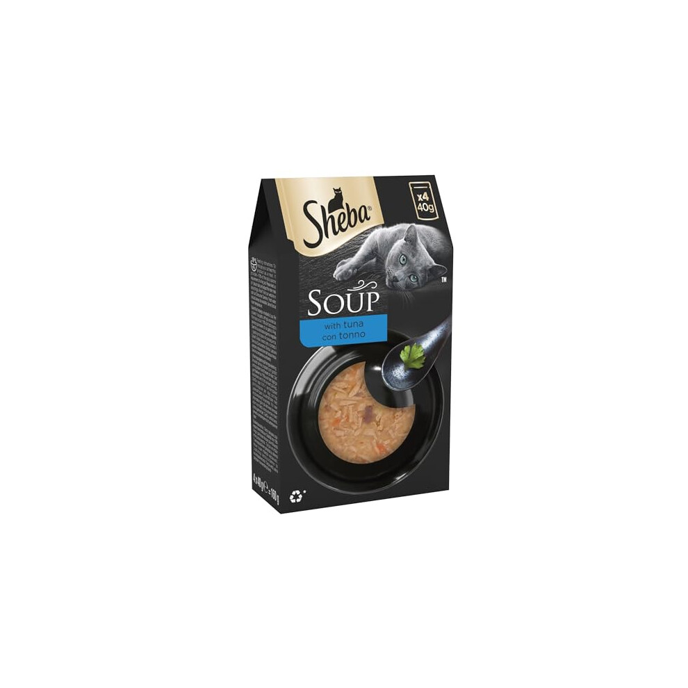Sheba Classics Cat Food Wet - Soup Cat Pouches With Tuna Fillets, 10 X 4 X 40G