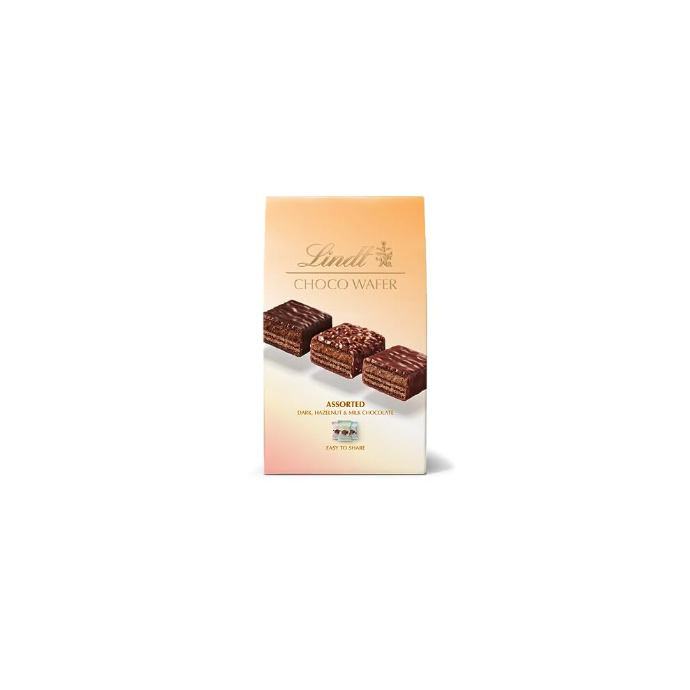 Lindt Choco Wafer Assorted Chocolate Box 135G 10 Milk, Dark & Hazelnut