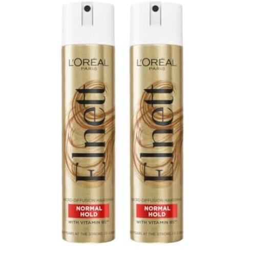 L’Oréal Paris L'Oreal Paris Elnett Normal Hold Hairspray, Micro Diffusion Hairspray, 400ml (Pack of 2)