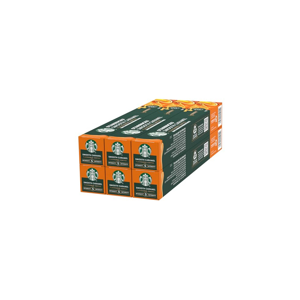 Starbucks Smooth Caramel Flavoured Coffee By Nespresso, Blonde Roast, Coffee Capsules 6 X 10 (60 Capsules)