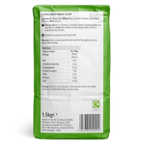 by Amazon Strong White Flour, 1.5kg, Perfect for bread 1