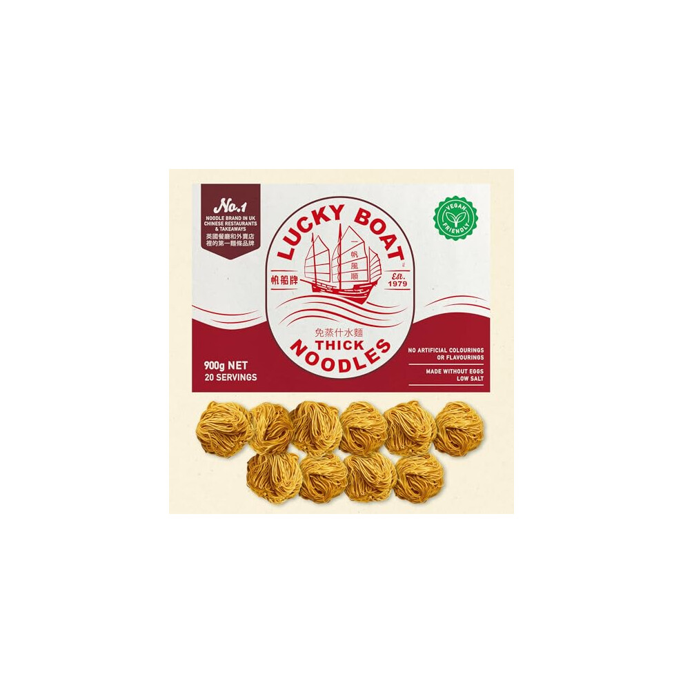 Lucky Boat Thick Chow Mein Noodles, 900G